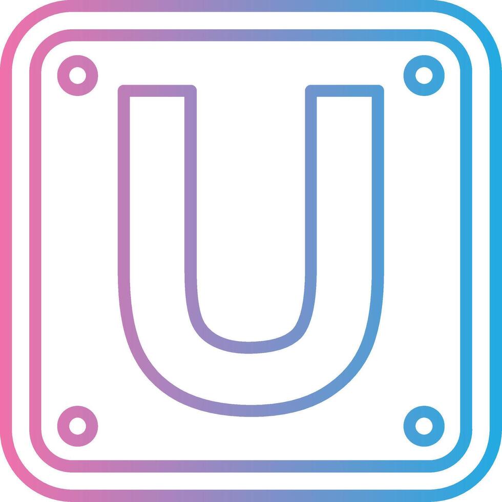 Letter U Thin Line Element vector