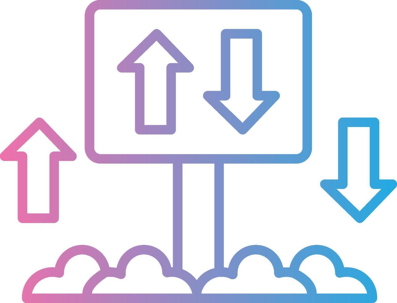 Two Ways 3D Rendered Symbol vector