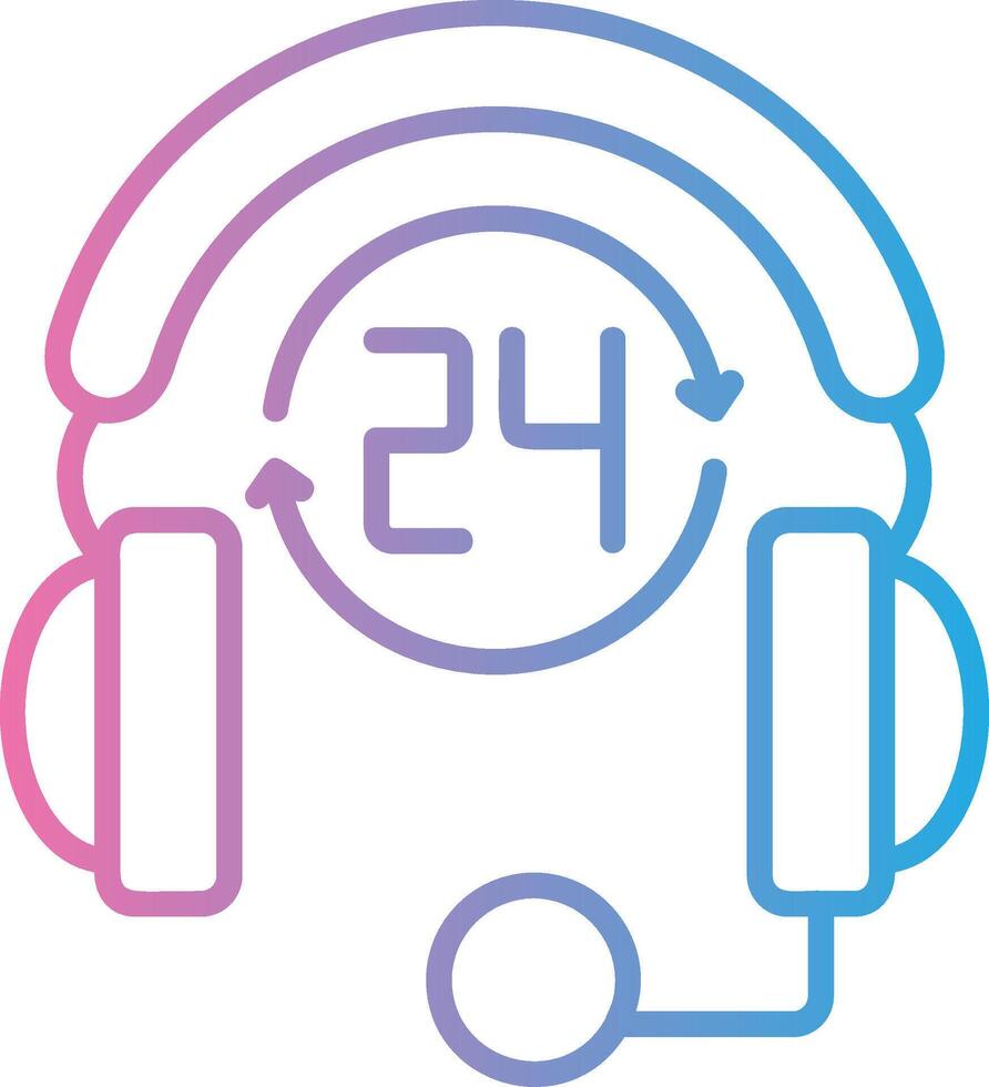 24 Hours Support Flat Design Piece vector