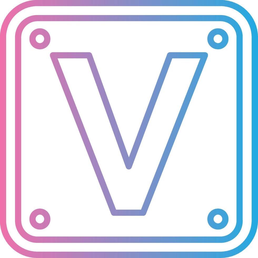 Letter V Flat UI Form vector