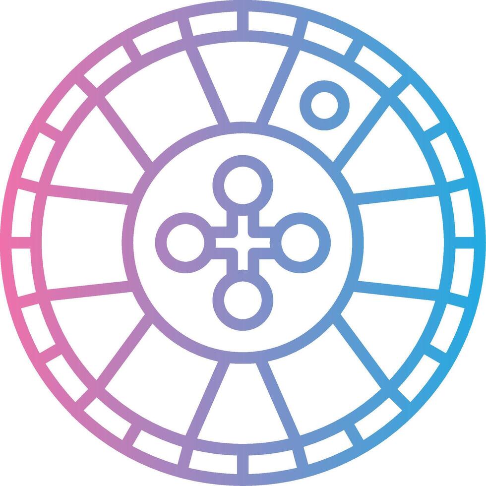 Roulette Monochrome Line Graphic vector