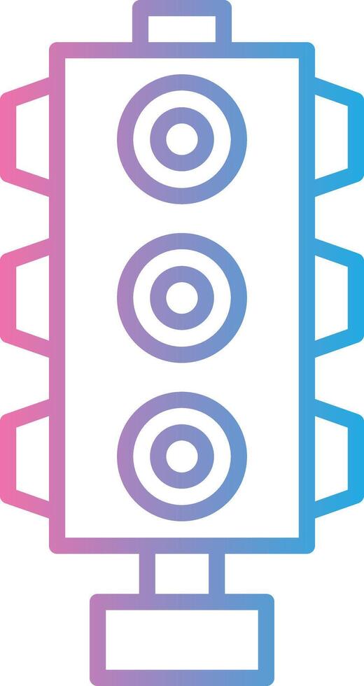 Traffic Light Digital Outline Piece vector