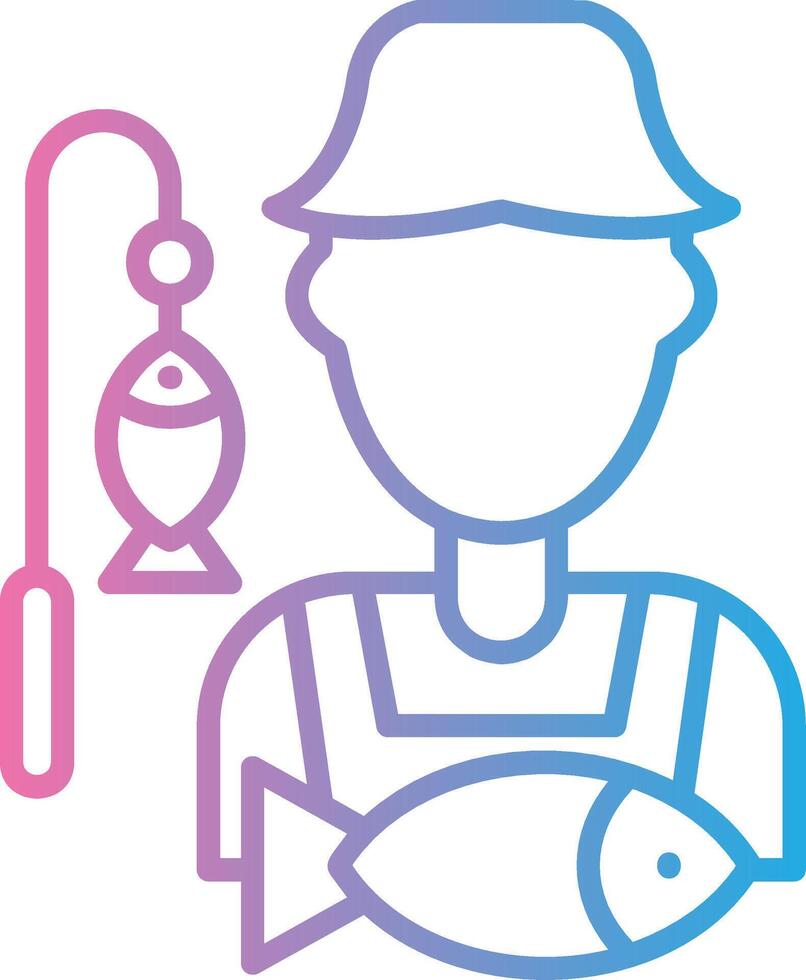 Fisherman Iconic Line Form vector