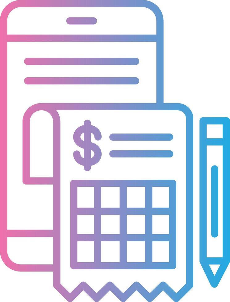 Digital Invoice Gradient Color Form vector