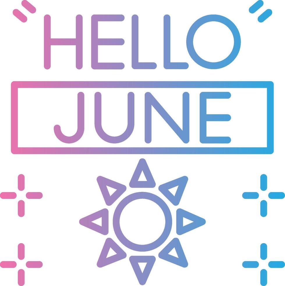 June Outlined Frame Object vector
