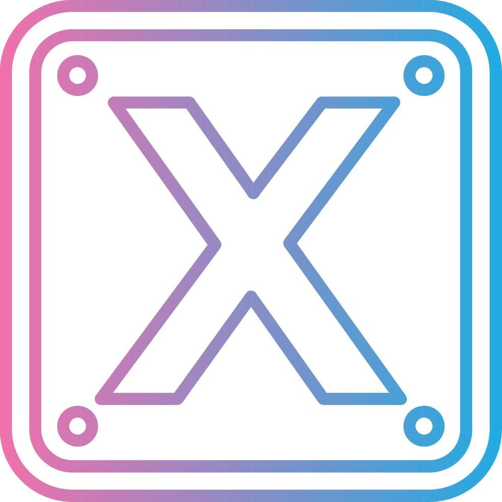 Letter X Minimal UI Element vector