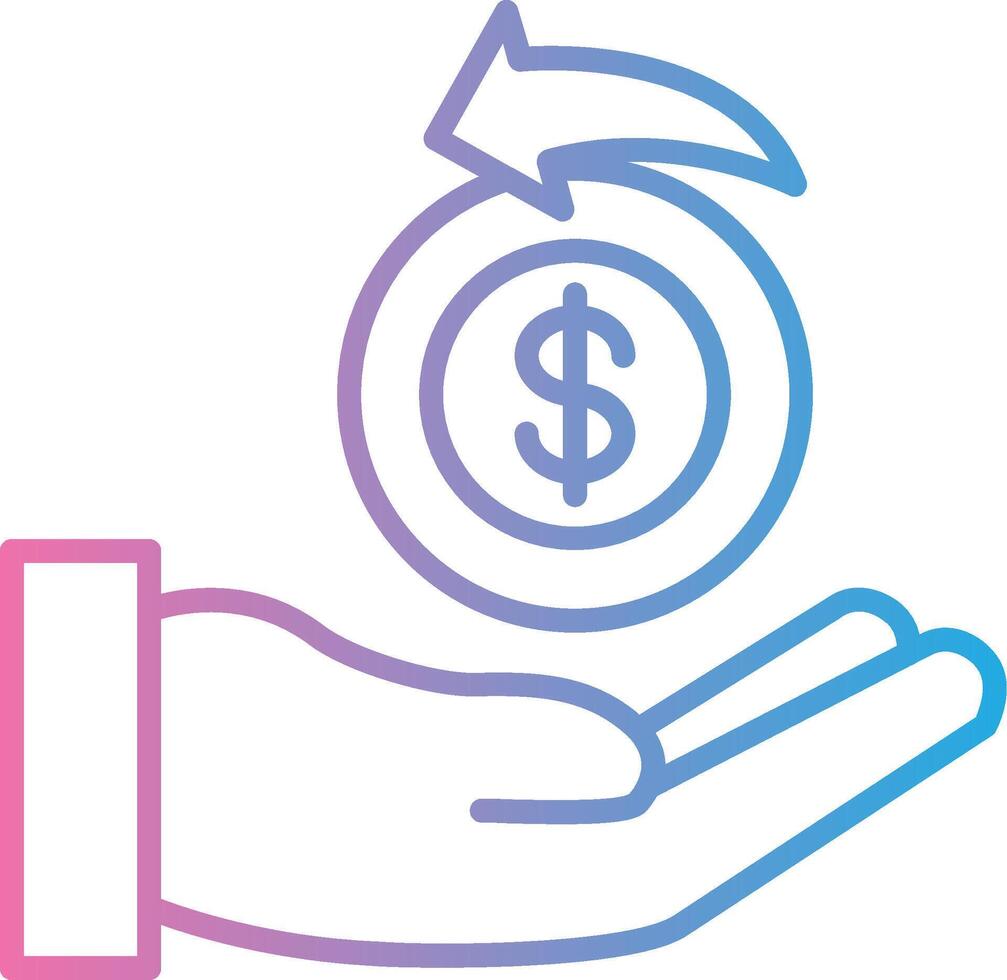 Money Back Guarantee Neon UI Symbol vector