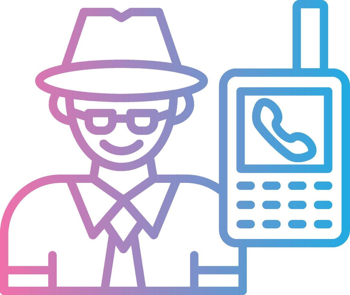 Phone Sharp Line Mark vector