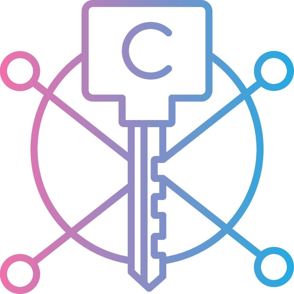 Composite Key Bold Outline Badge vector