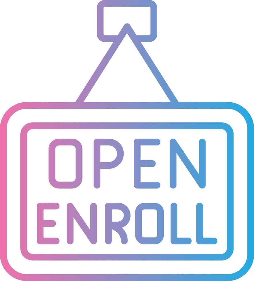 Open Enrollment Soft Outline Graphic vector