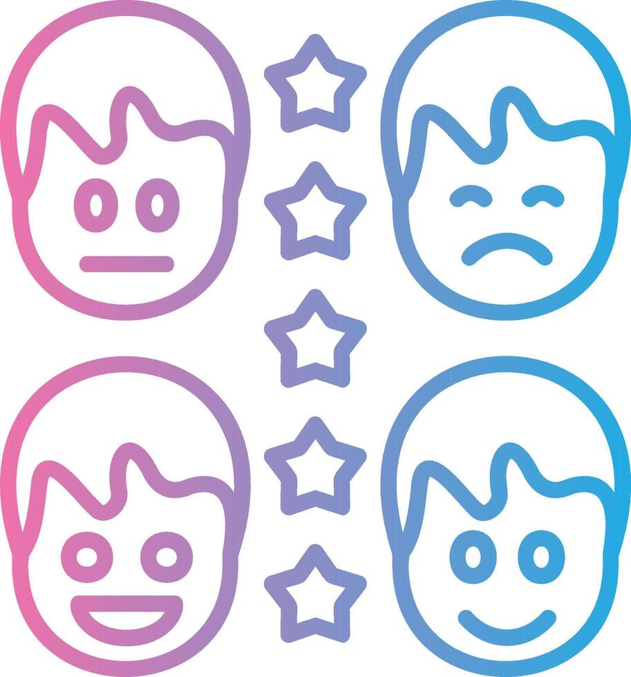 User Rating Outlined Line Artwork vector