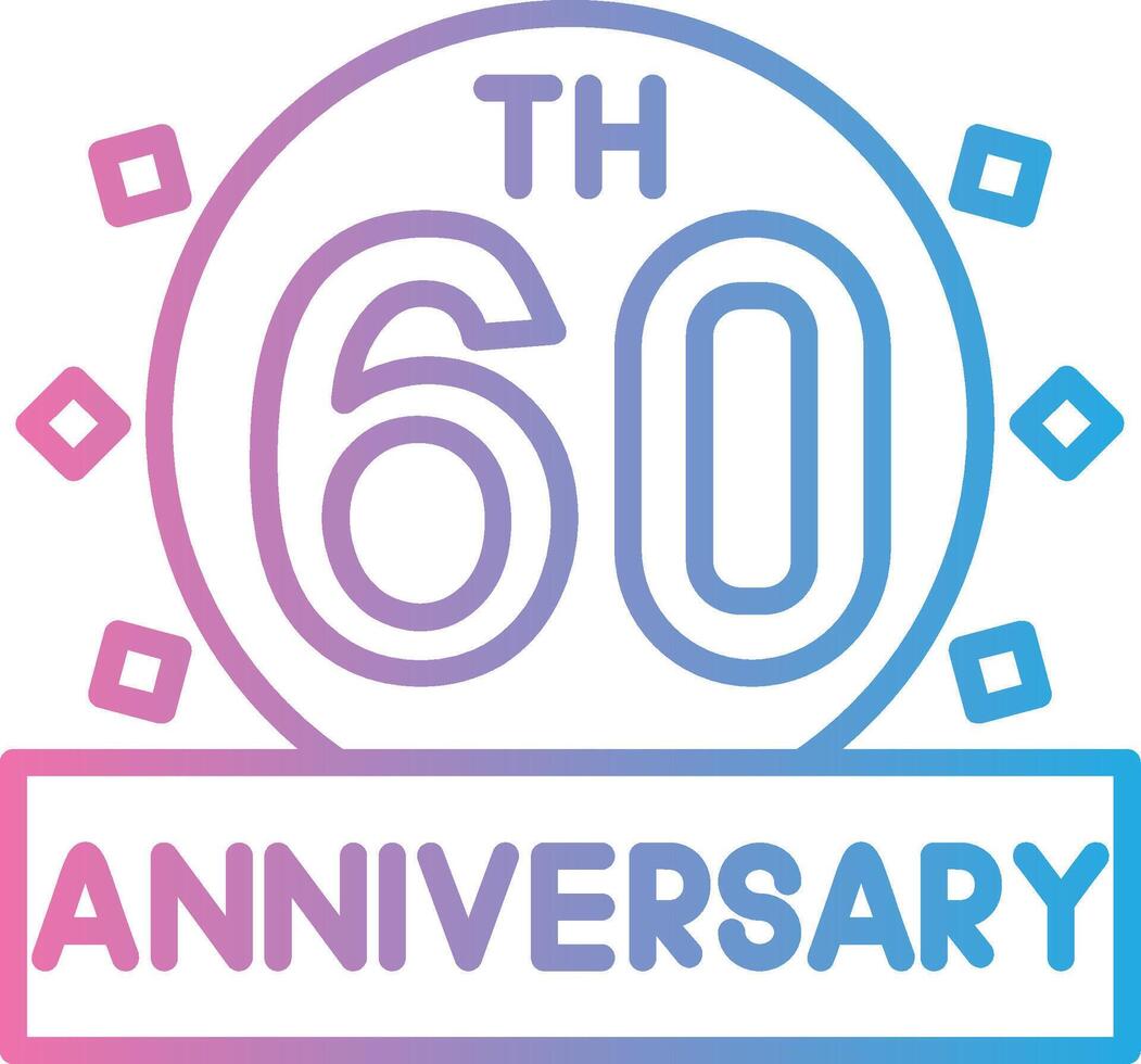 60th Anniversary Sharp Edge Visual vector