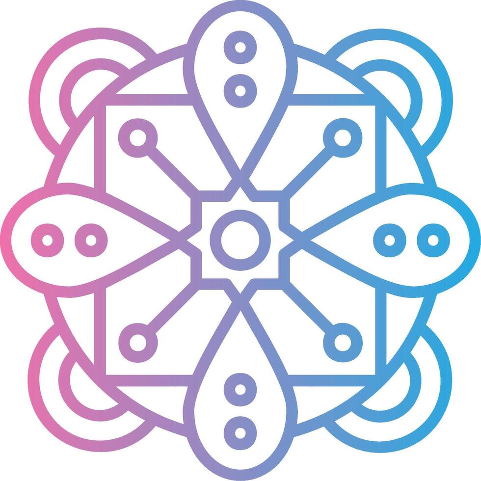 Mandala Outlined Line Artwork vector
