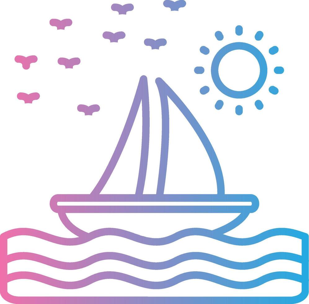 Boat Color Block Badge vector