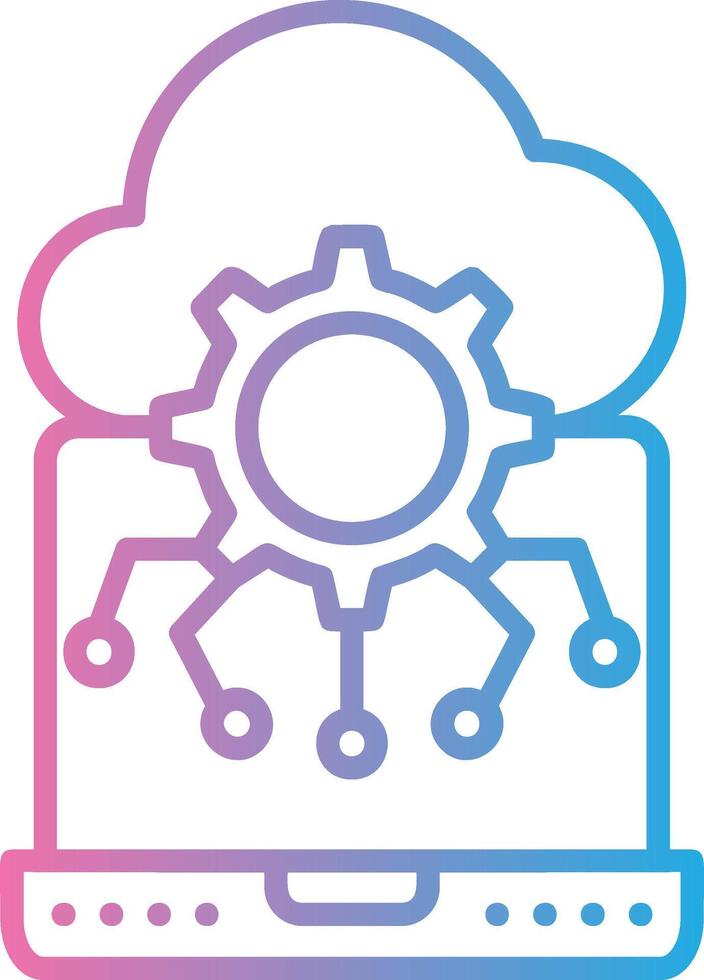 Edge Computing Interface Line Graphic vector