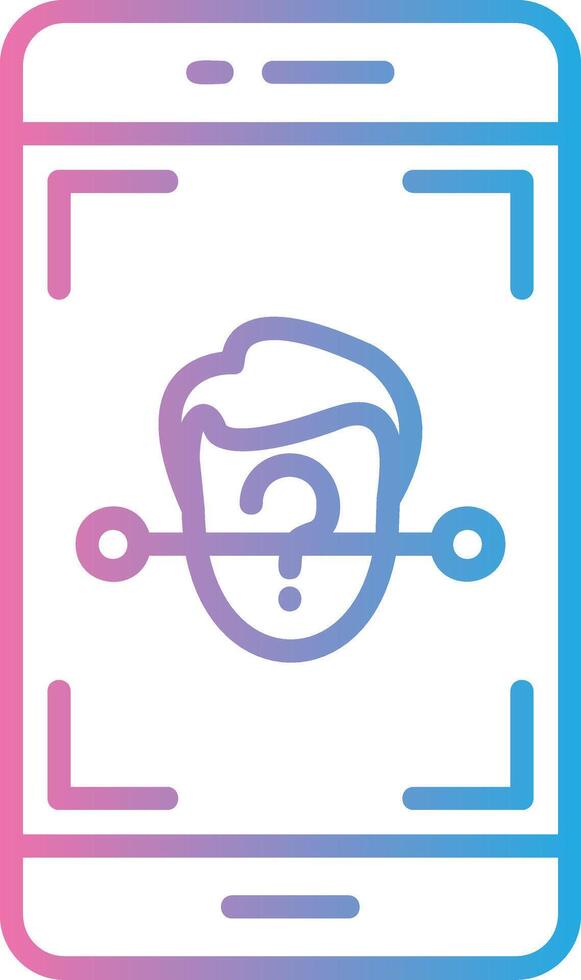 Face Id Digital Outline Piece vector