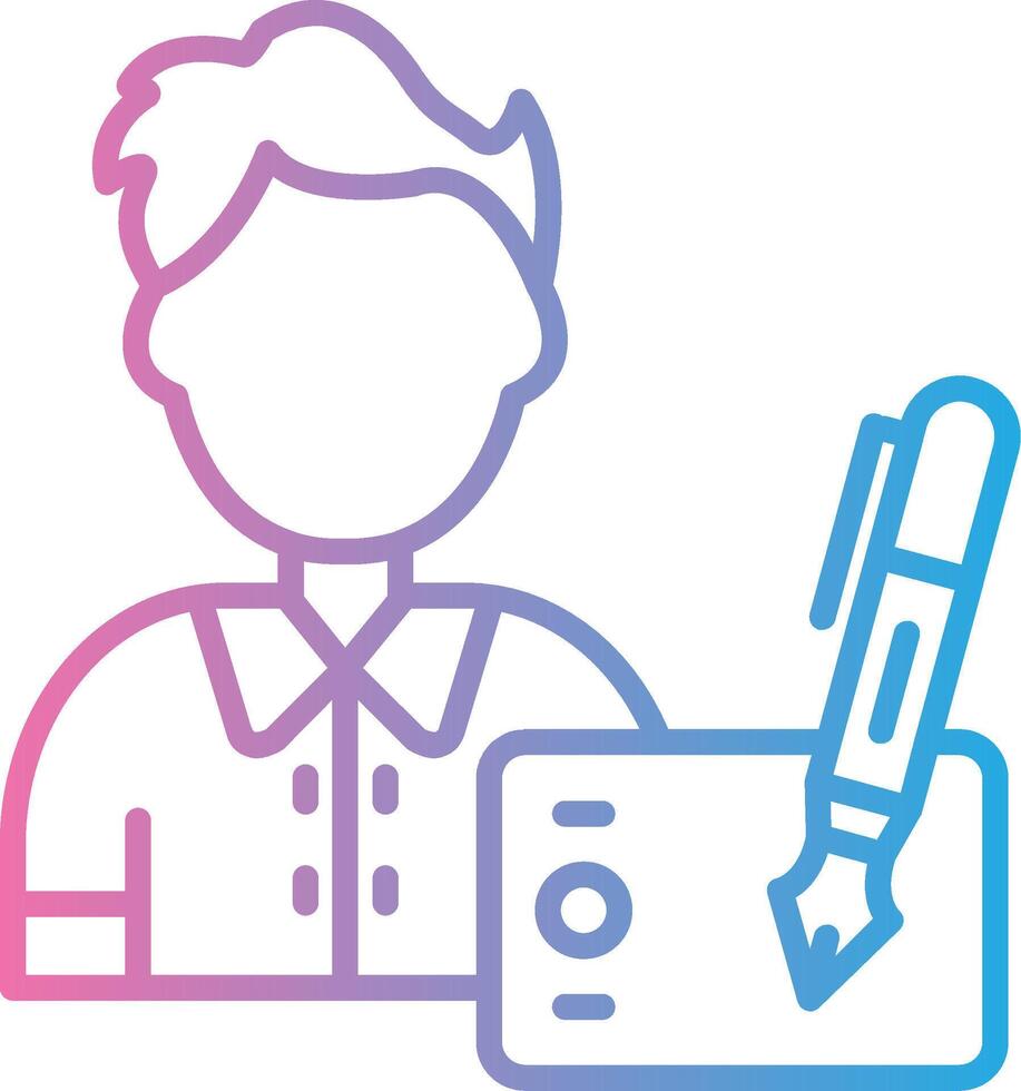 Graphic Designer Digital Outline Piece vector