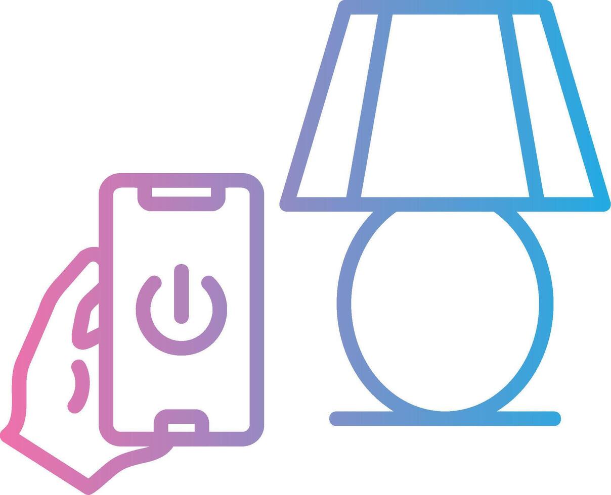 Lamp Digital Outline Piece vector