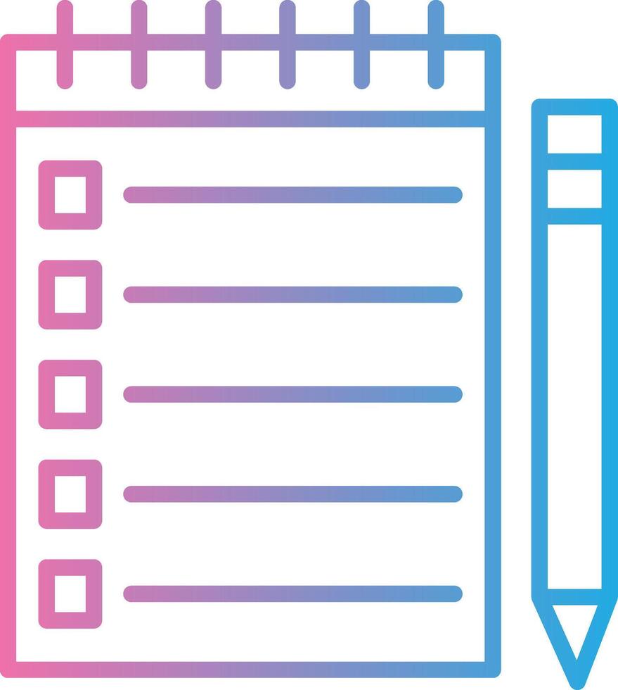 Notepad Sharp Line Mark vector
