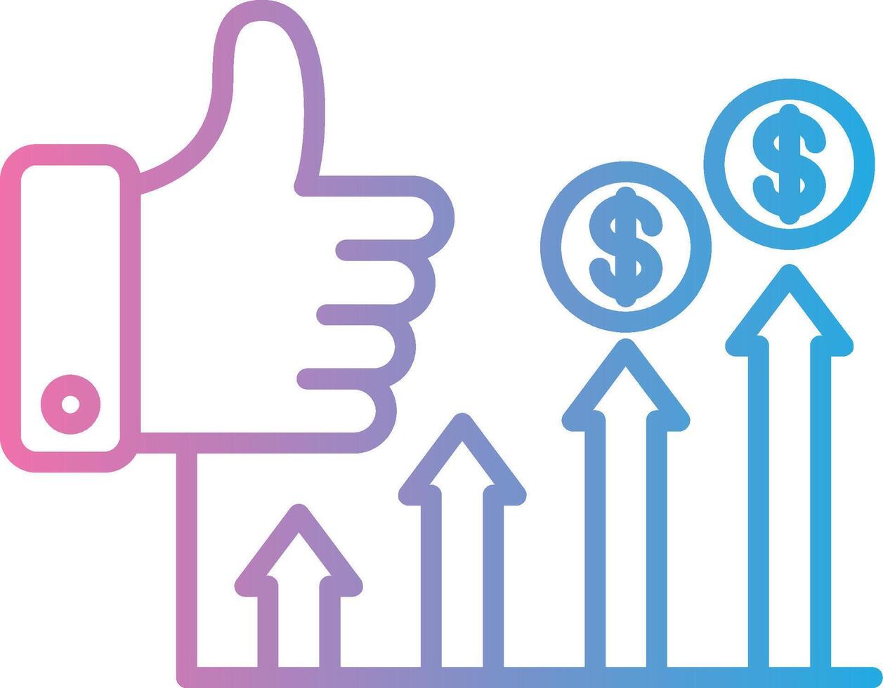 Thumb Up Soft Outline Graphic vector