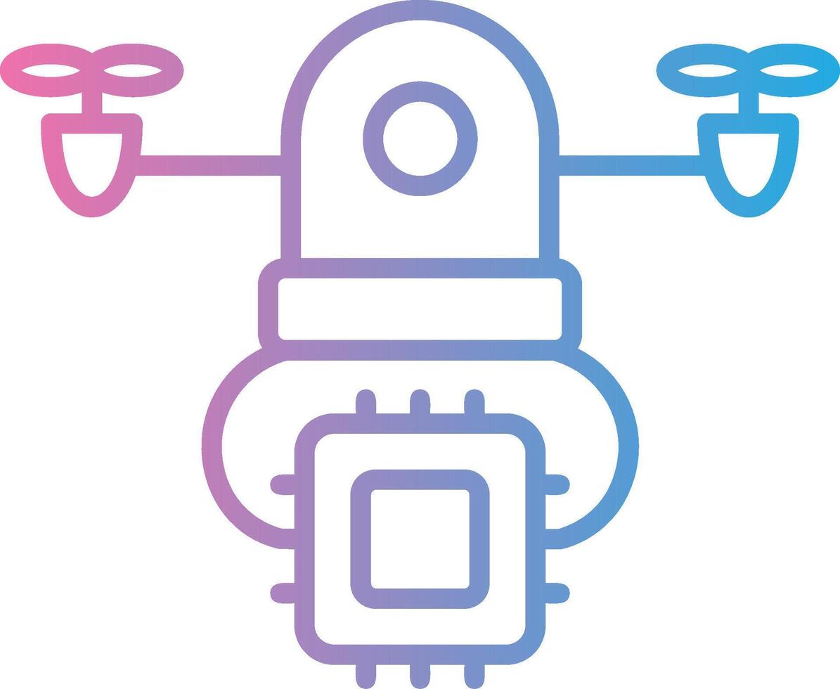 Drone Delivery Thin Line Element vector