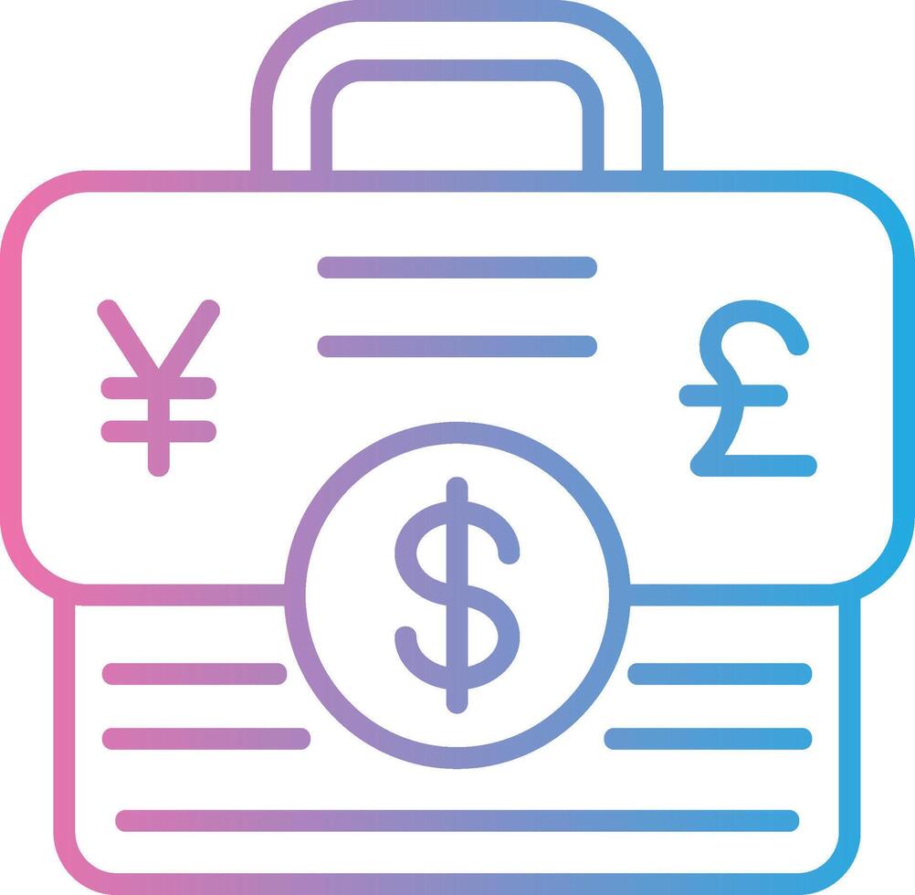 Briefcase Iconic Line Form vector