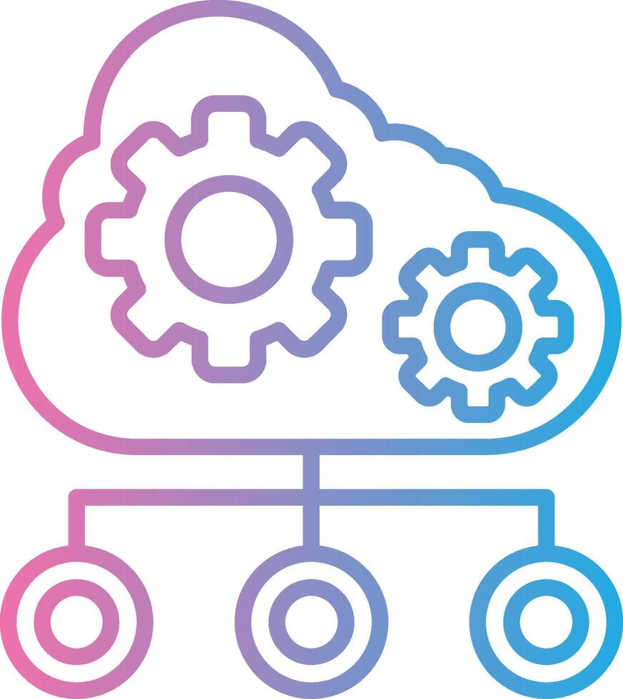 Cloud Settings Simplified Line Mark vector