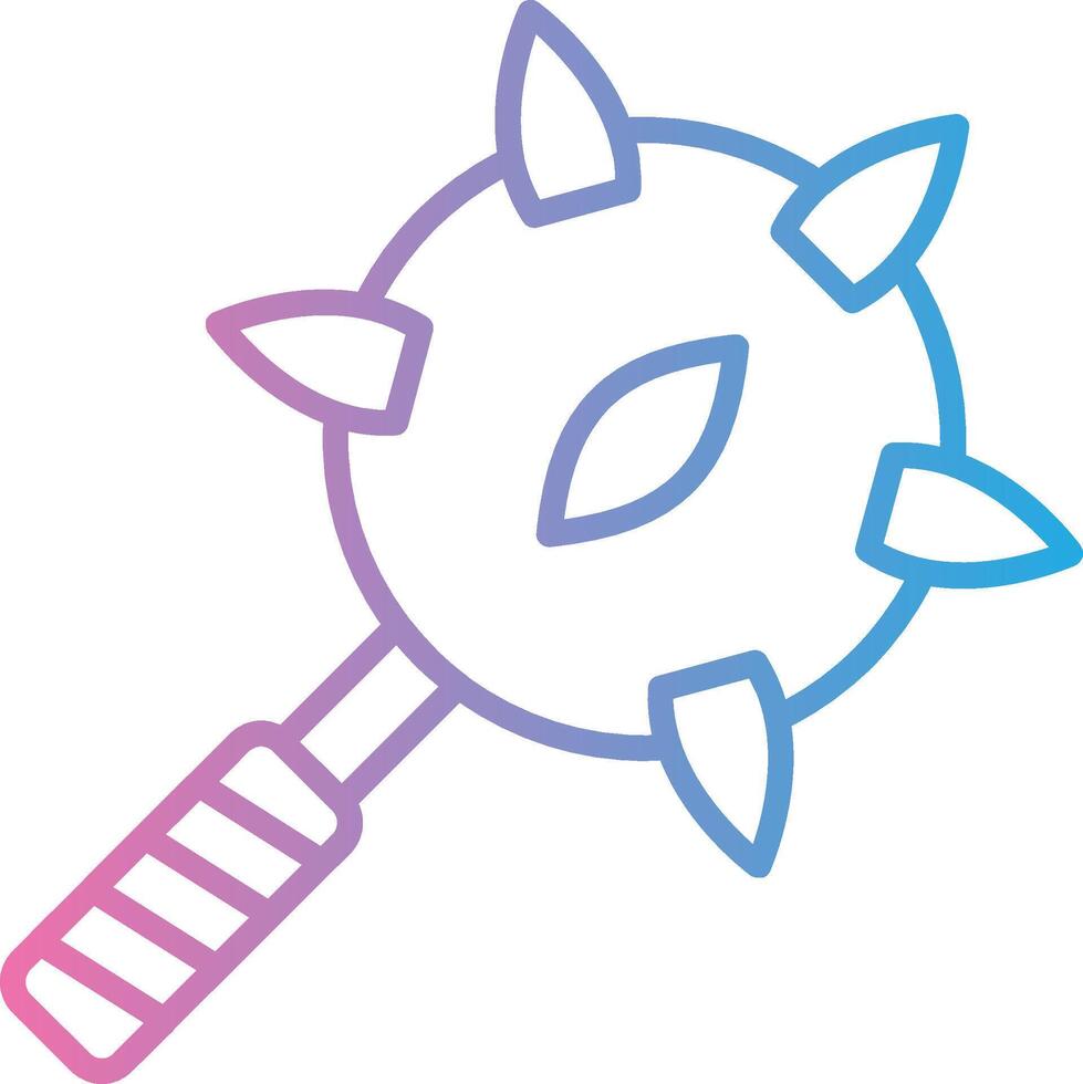 Mace Outlined Line Artwork vector