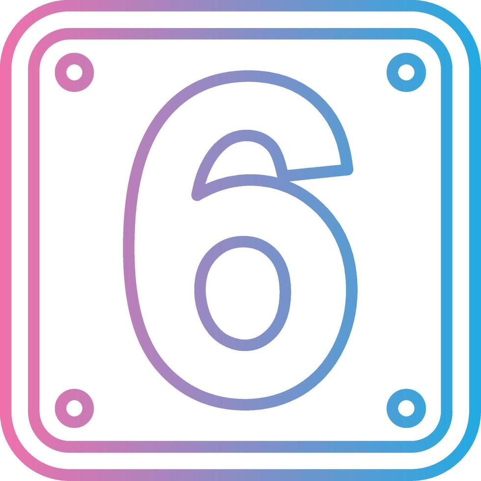 Number 6 Thin Line Element vector