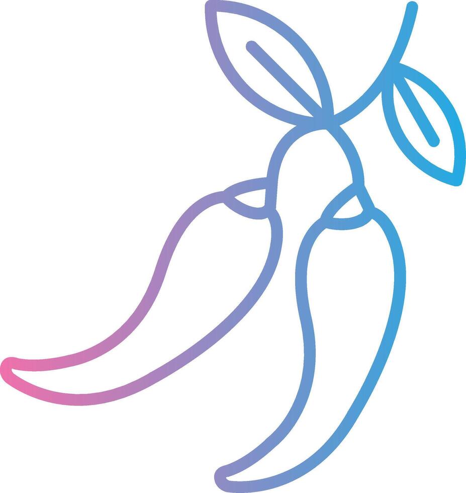 Red Chili Pepper Outlined Concept Piece vector