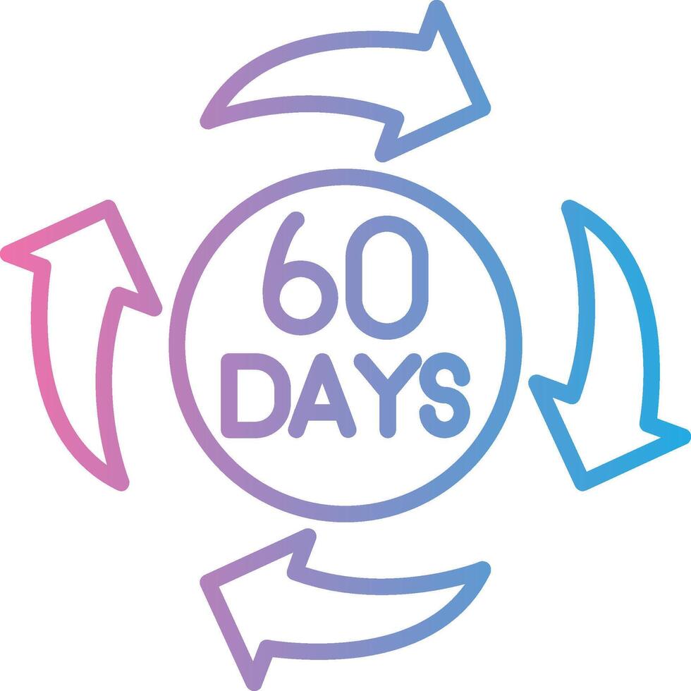 60 Days Monotone Sketch Design vector