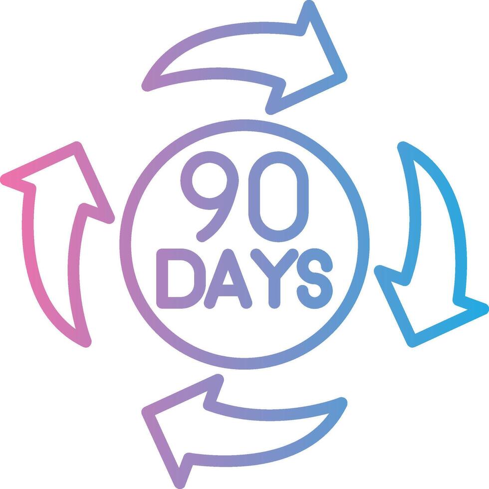 90 Days Dark Mode Symbol vector