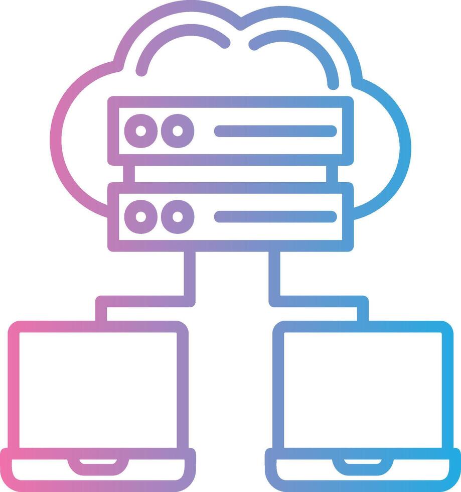Cloud Network Digital Outline Piece vector