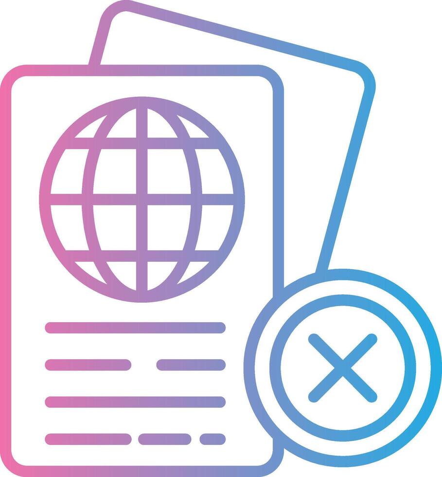 Passport Control Custom Line Element vector