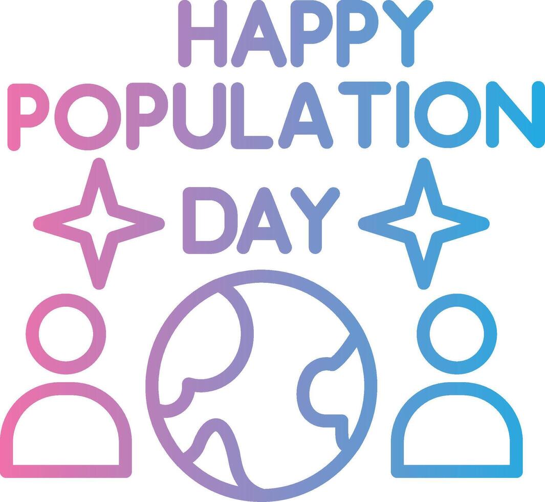 World Population Day Bold Outline Badge vector
