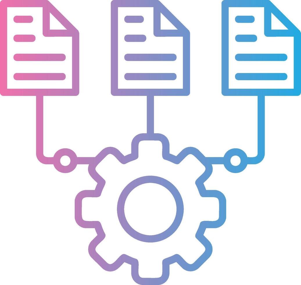 Data Integration Outlined Line Artwork vector