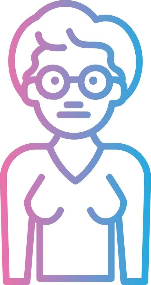 Grandmother Stylized Flat Drawing vector
