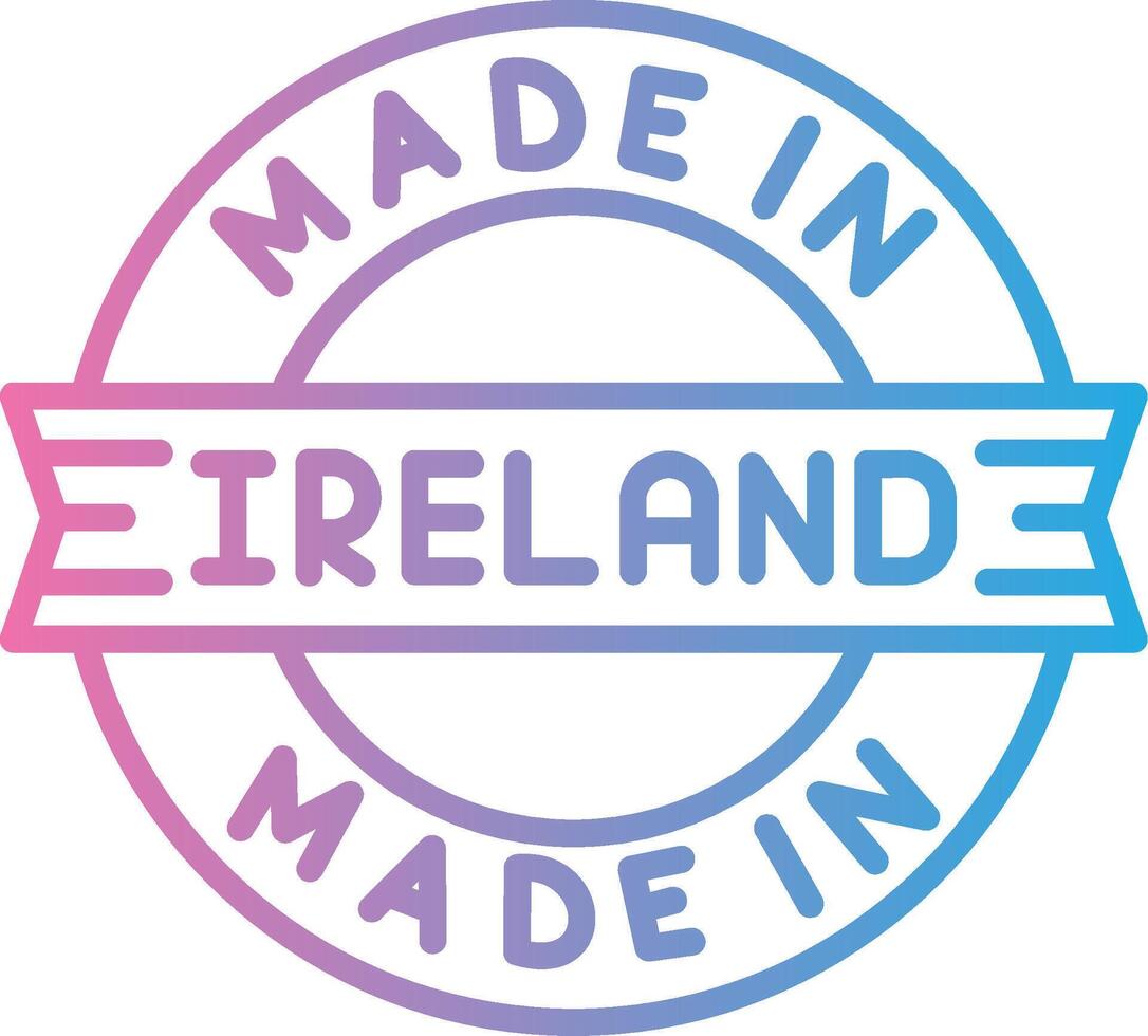 Made In Ireland Shadowed Flat Design vector