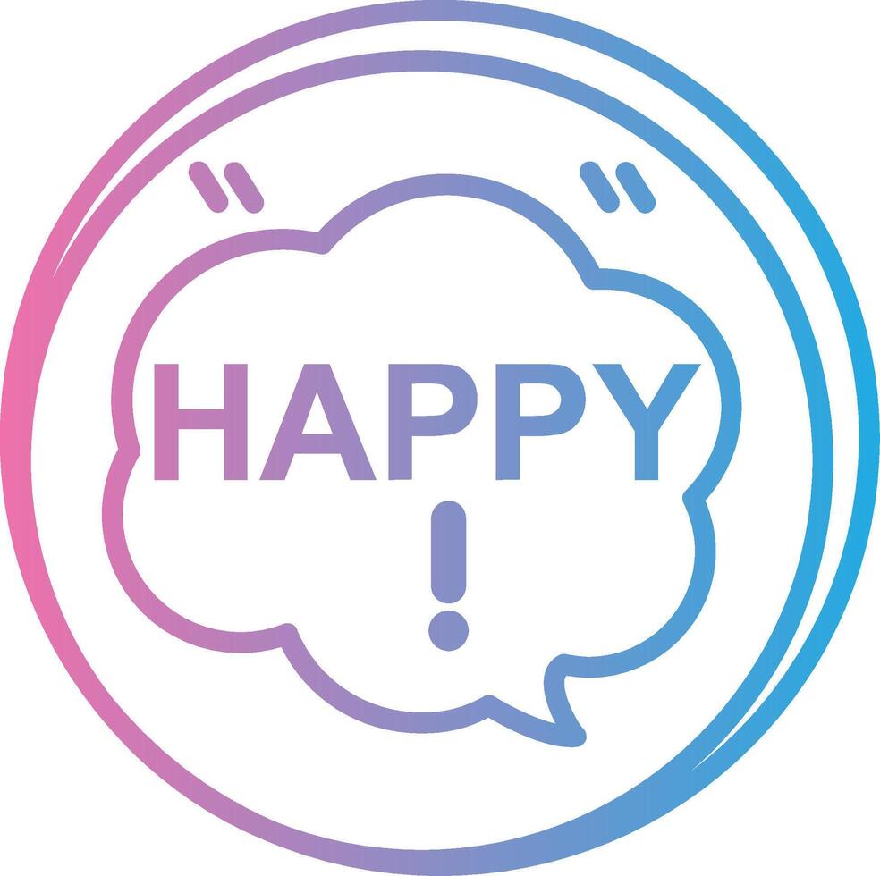 Happy Monochrome Line Graphic vector