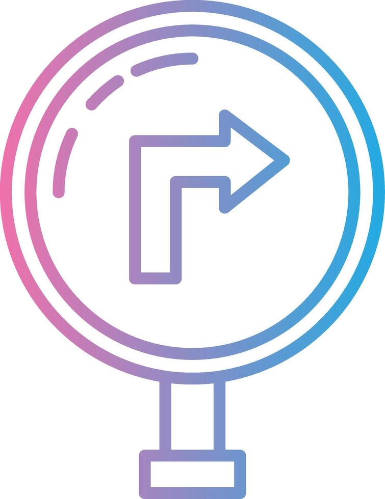 Right Turn User Friendly Drawing vector