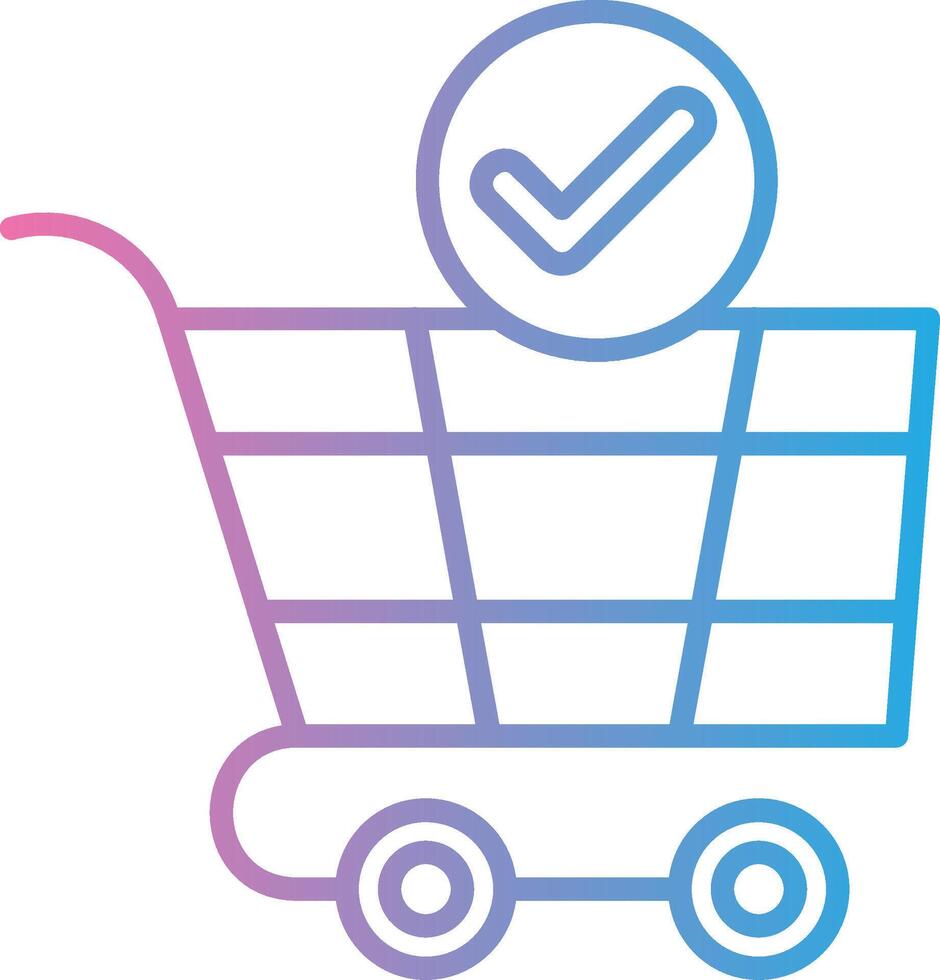 Shopping Cart Bold Outline Badge vector