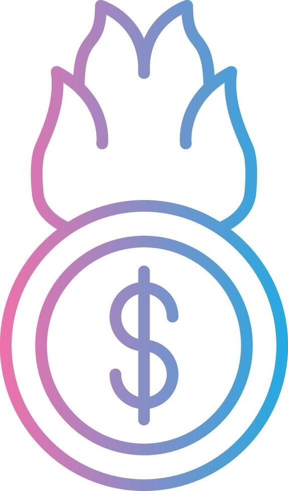Burn Coin Interface Line Graphic vector