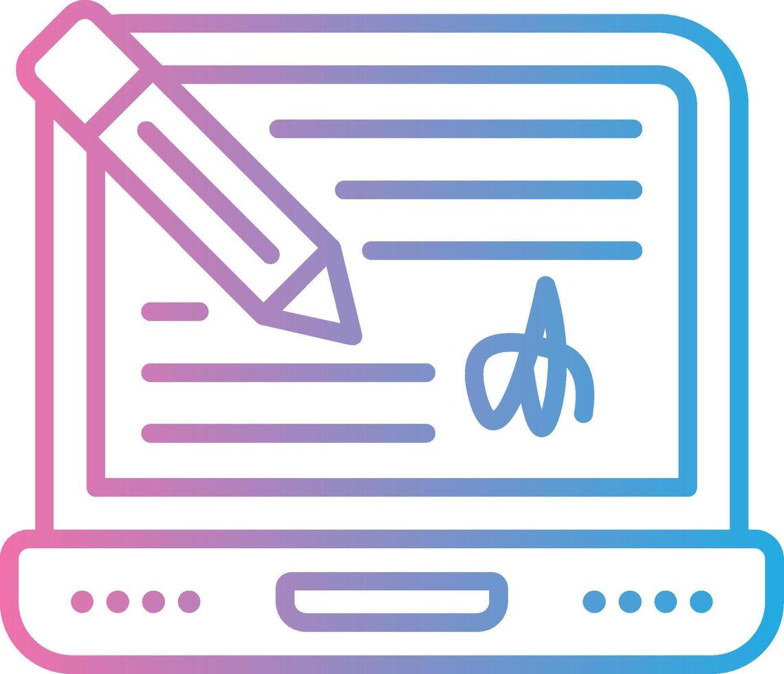 Digital Signature Modern Color Symbol vector