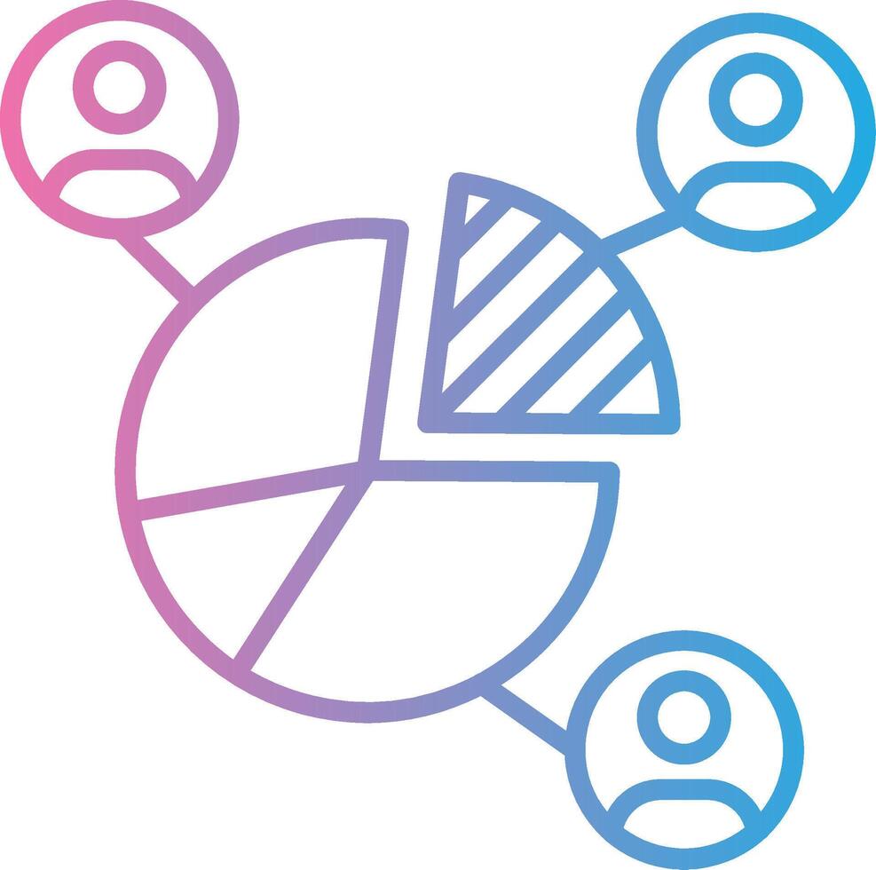 Pie Chart Handcrafted UI Symbol vector