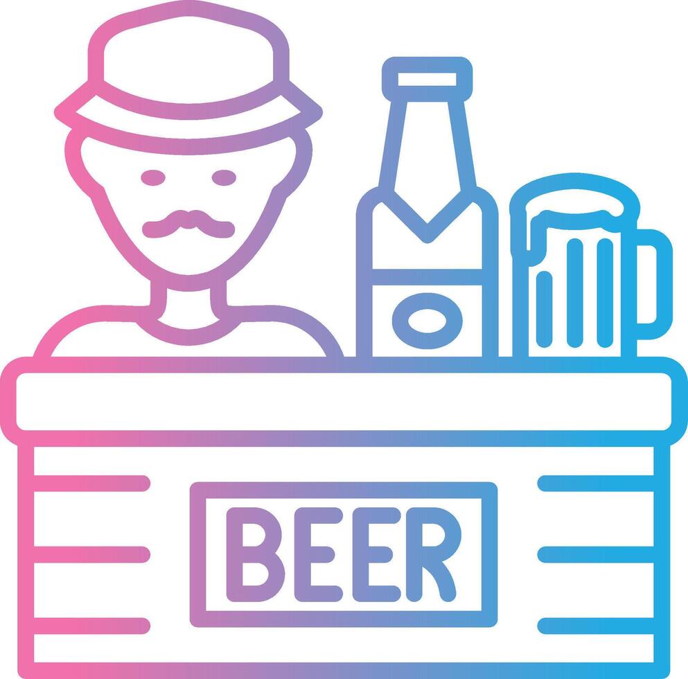Bartender Thin Graphic Shape vector