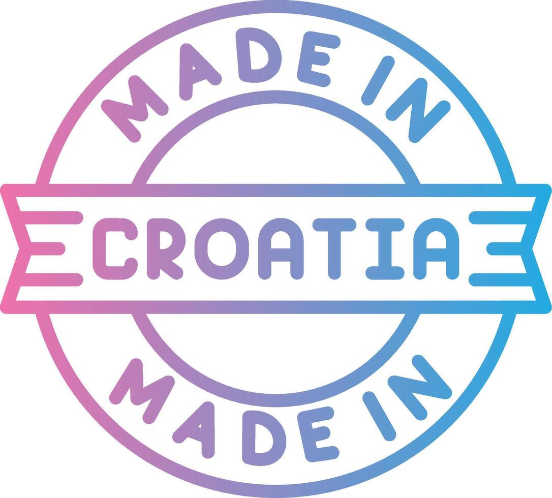 Made In Croatia Interface Line Graphic vector