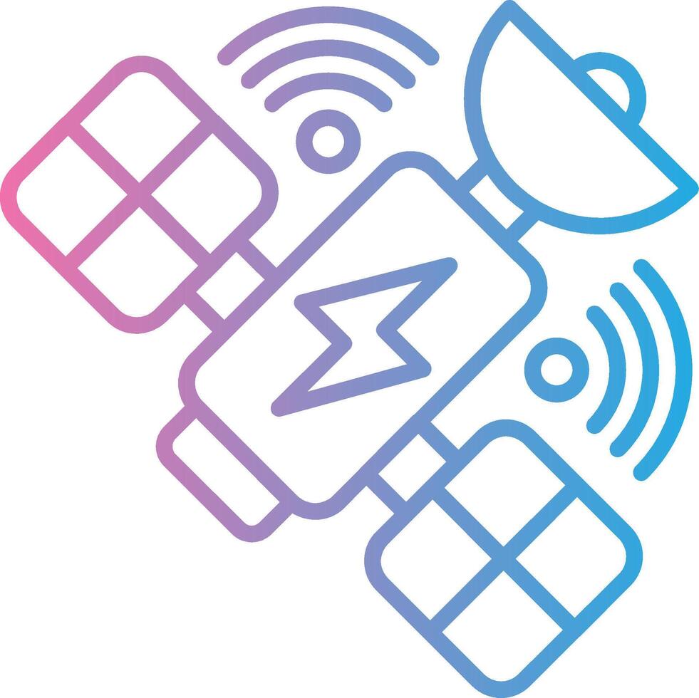 Satellite Iconic Line Form vector