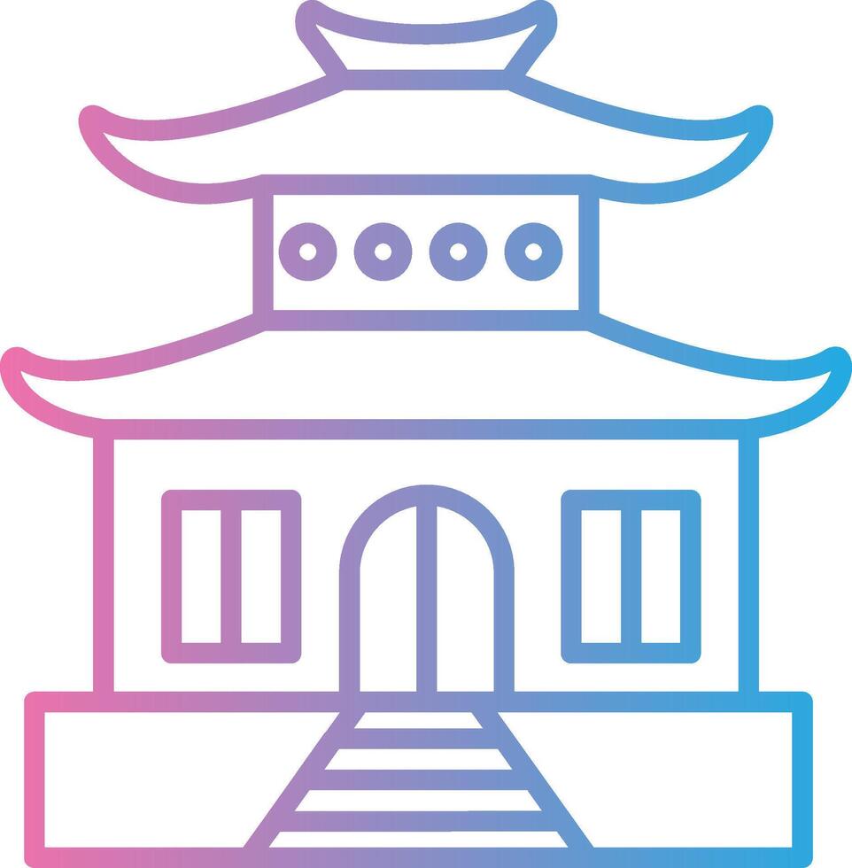 Chinese Temple Minimal Design Badge vector