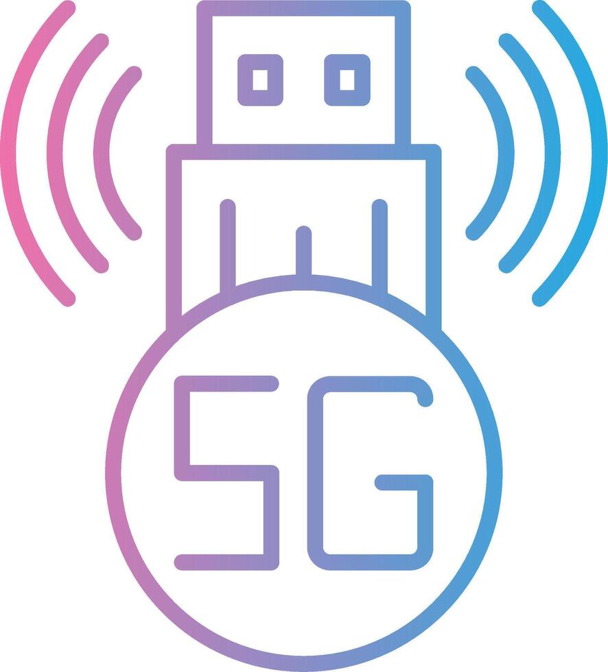 Usb Modem Iconic Line Form vector