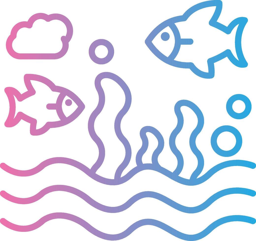 Fish Thin Line Element vector
